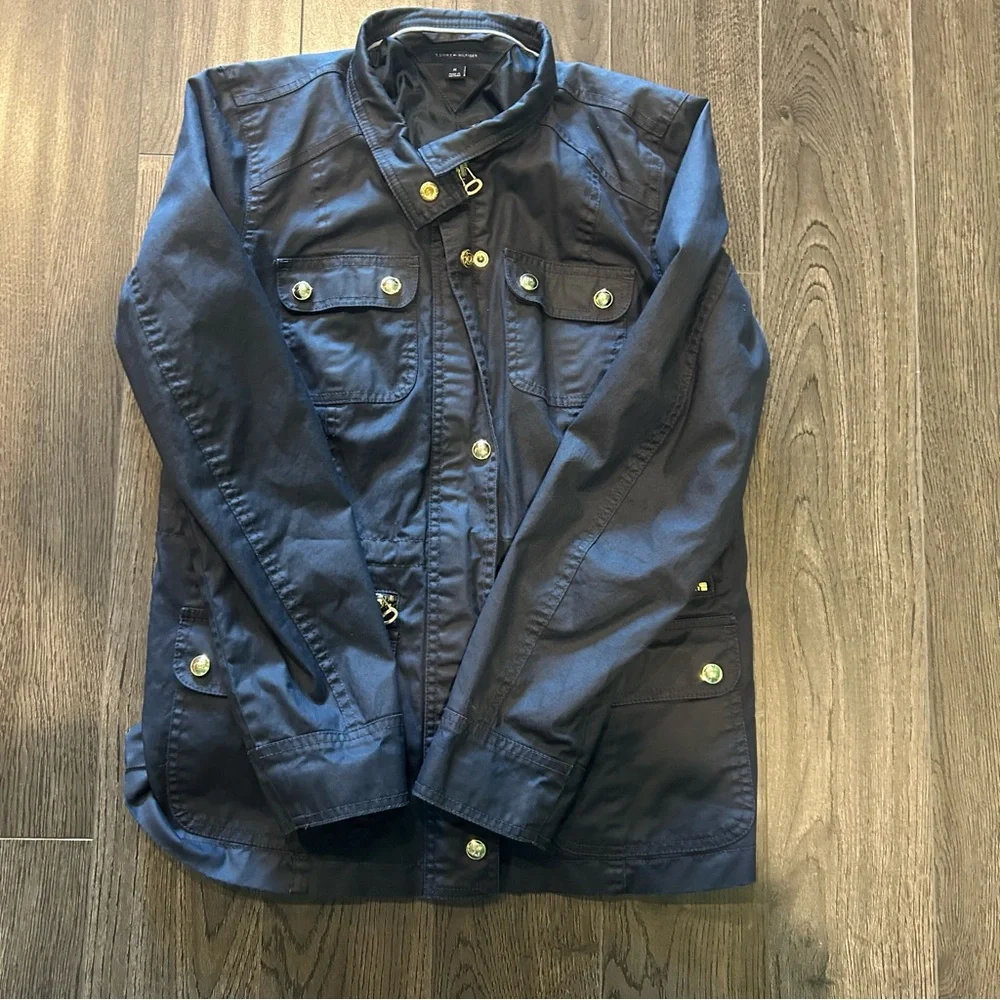 Tommy Hilfiger Navy Blue Utility Jacket with Structured Fit - Picture 4 of 9